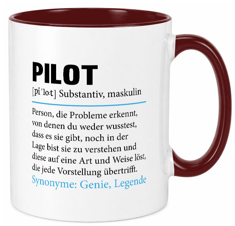 Pilot | Flugzeug Beruf Spruch Definition Piloten Geschenkidee Arbeit Kollegen Tasse