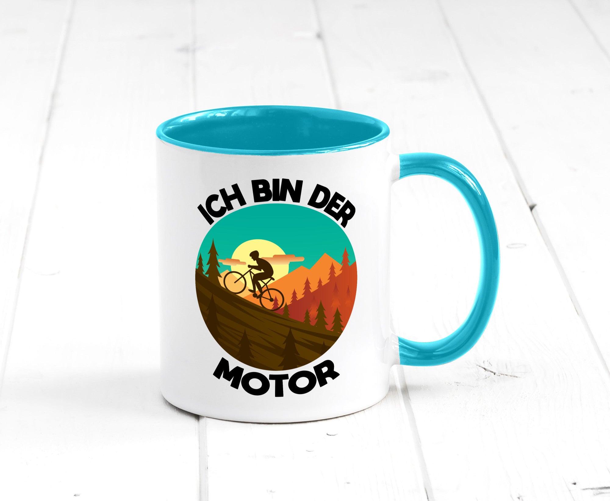 Ich bin der Motor | Mountainbiking Fahrrad Berge Geschenkidee Humor Tasse