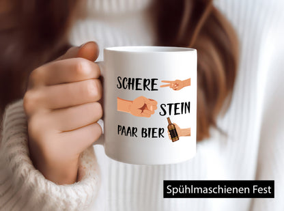 Schere Stein paar Bier | Biertrinker Party Pils lustig Humor Geschenkidee