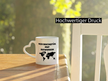 Bauchgefühl sagt auswandern | Kontinente lustig Humor Geschenkidee Geschenk