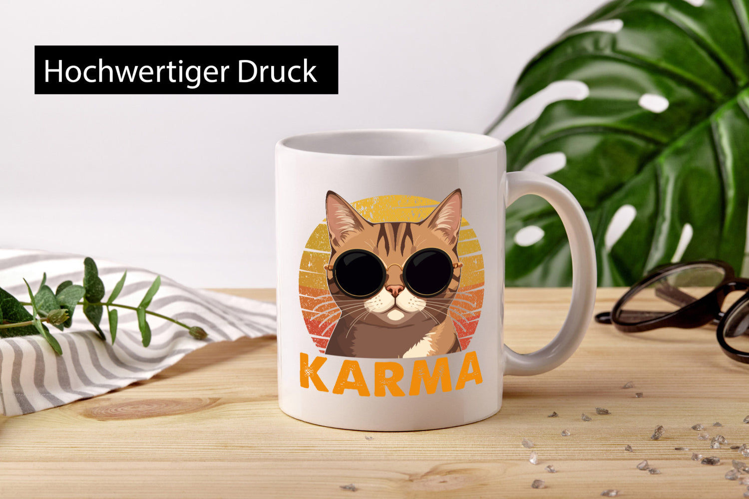 Vintage Katze | Karna Coole lustiger Spruch Geschenk Tierliebhaber Humor Tasse