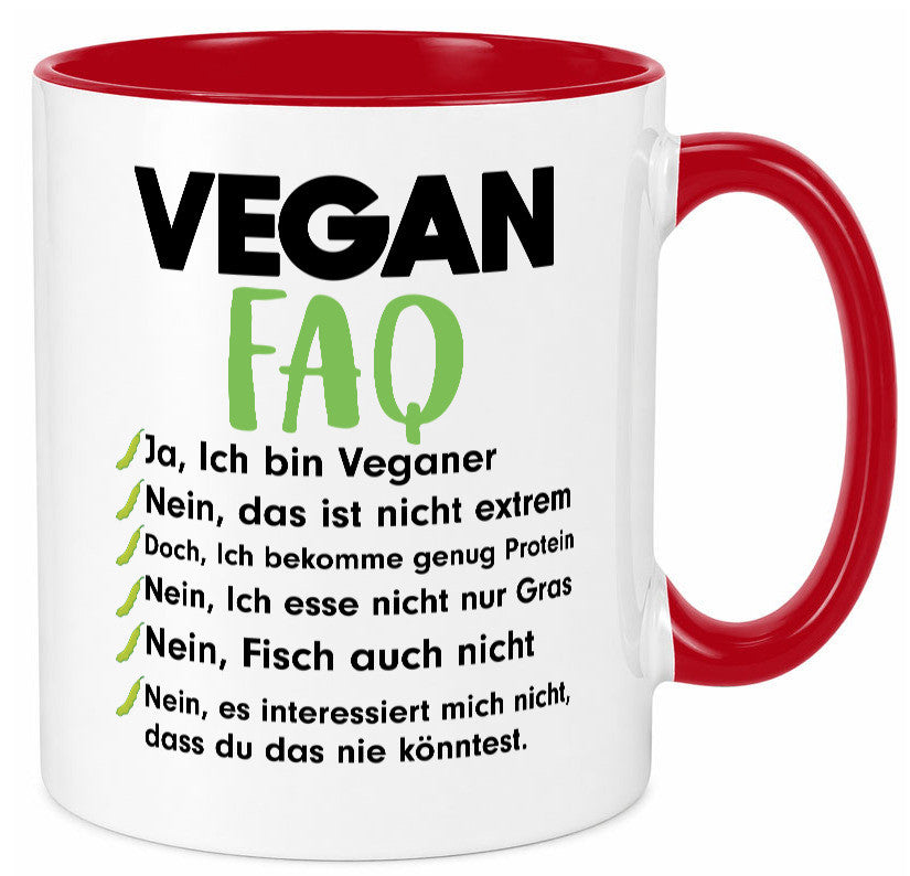 Vegan FAQ | Veganer Lifestyle Ich liebe Humor Geschenkidee Tasse