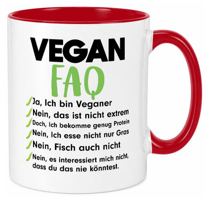 Vegan FAQ | Veganer Lifestyle Ich liebe Humor Geschenkidee Tasse
