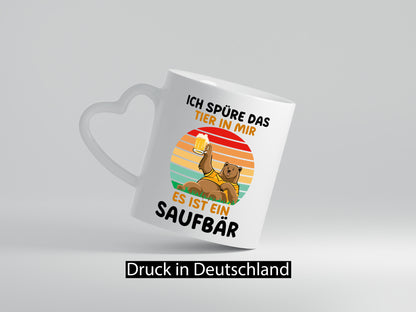 Ich spüre das Tier in mir | Saufbär Bier Vintage v2 Geschenk Tierliebhaber