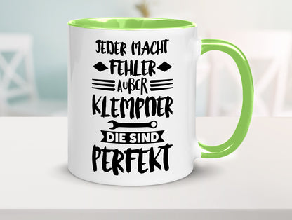 Jeder macht fehler nur Klempner sind Perfekt Humor Geschenkidee Tasse