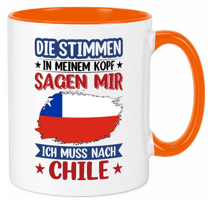 Chile | Urlaub Stimmen in meinem Kopf Traumland Geschenkidee Humor Tasse