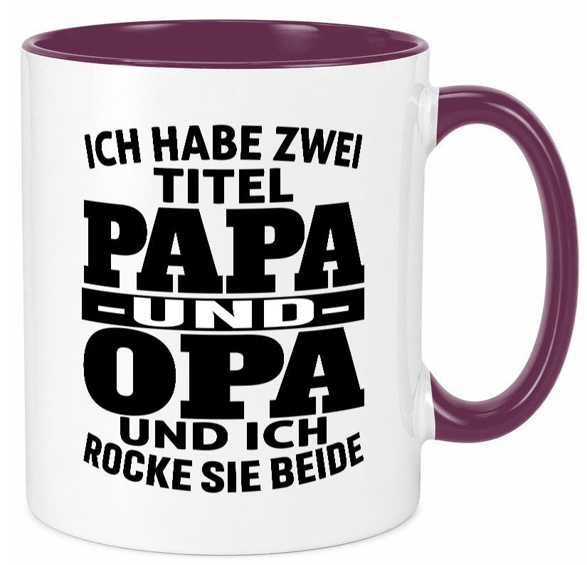 Ich habe zwei Titel Papa und Opa | Rock sie Großvater Humor Familie Tasse