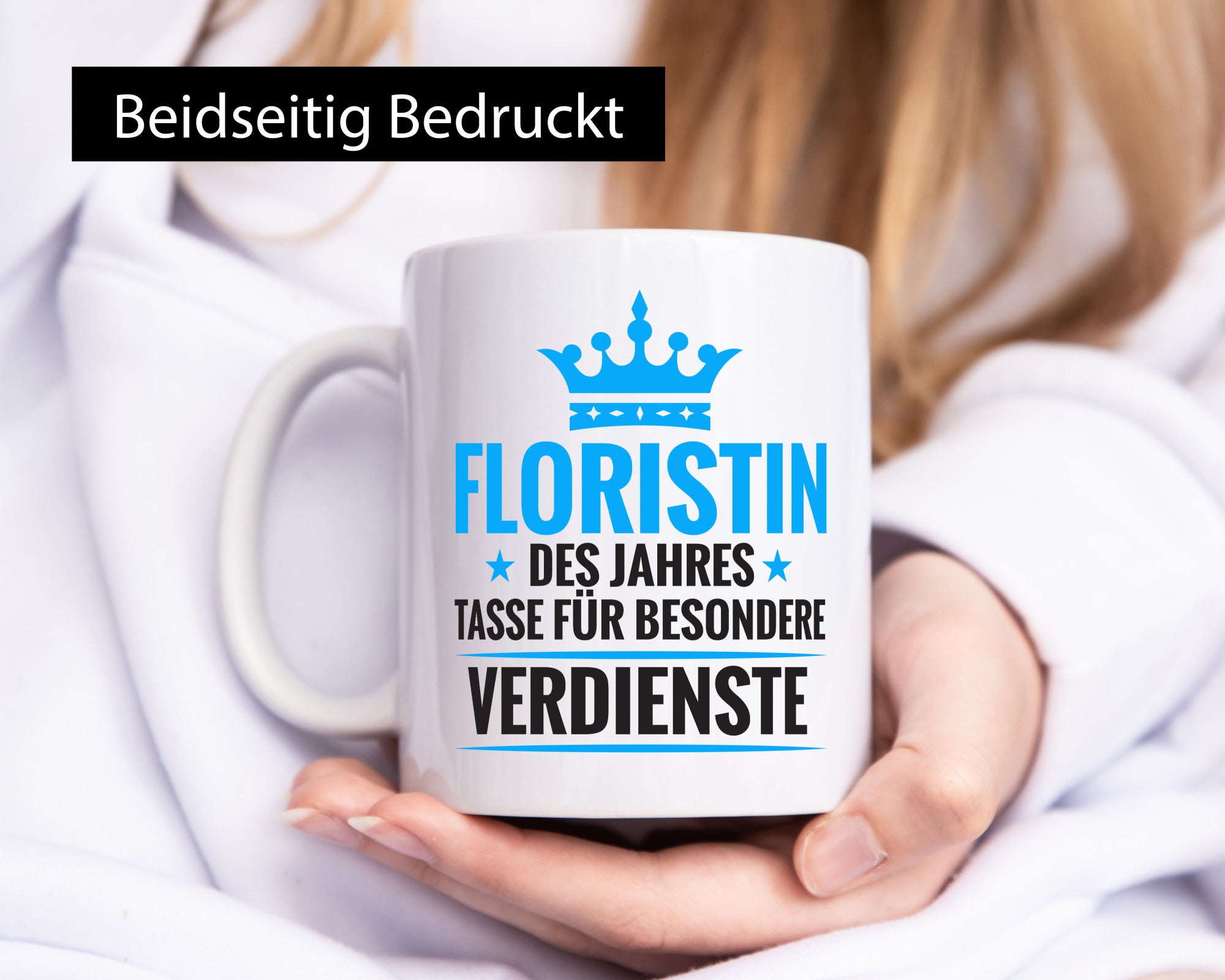 Besonderer Verdienst: Floristin | Blumen Verkäuferin Geschenkidee Humor Tasse